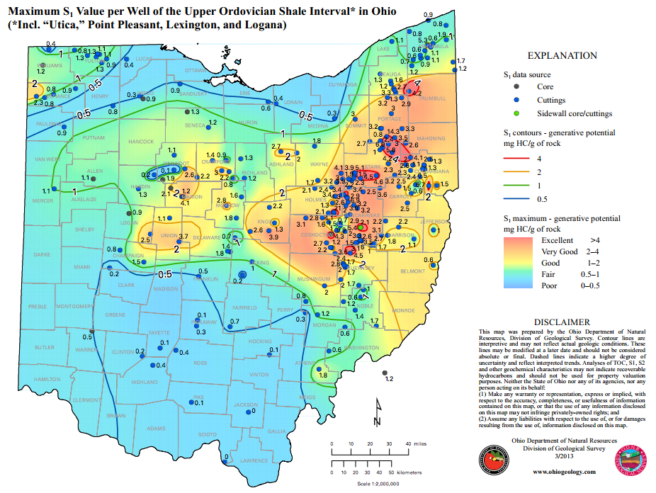 Existing Hydrocarbons Map Via Odnr Shale Gas Reporter